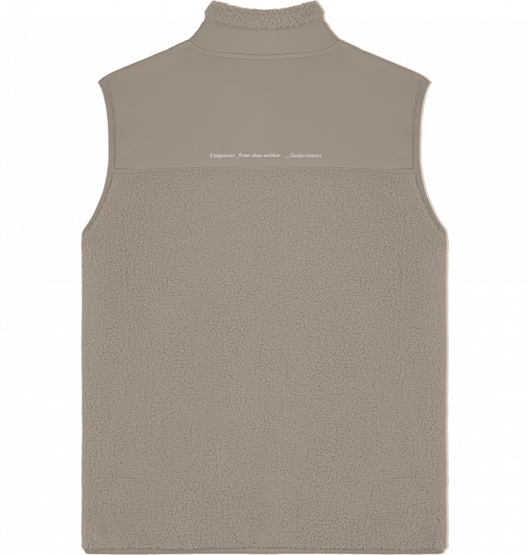 Fragile Rebel Winter Fleece|Gilet beige – Bild 3